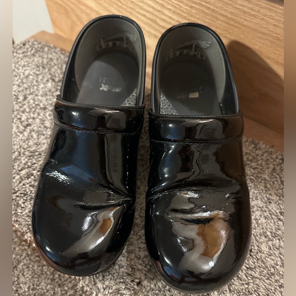 Dansko Black Patent Leather Footwear